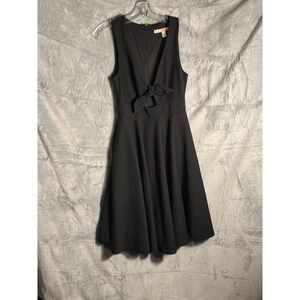 Hutch Anthropologie April keyhole Dress‎ black Tie Front Fit Flare Womens XS